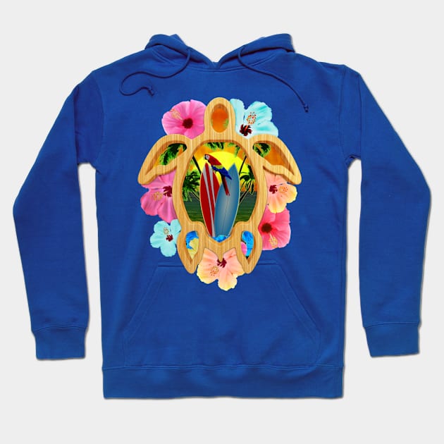 Aloha Tropical Honu Sea Turtle Hoodie by macdonaldcreativestudios